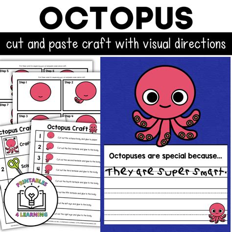 Octopus Cut And Paste Craft With Visual Directions Printables 4 Learning