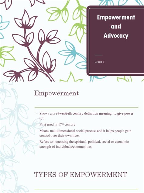 Empowerment And Advocacy Pdf