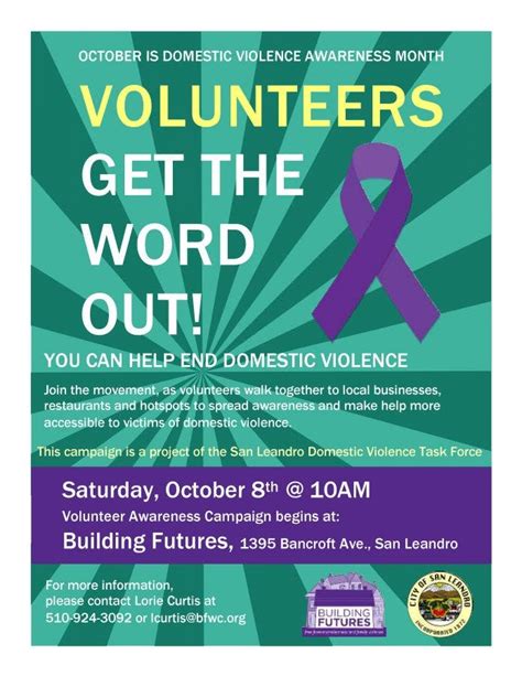 Call For Volunteers Domestic Violence Awareness Campaign On Saturday