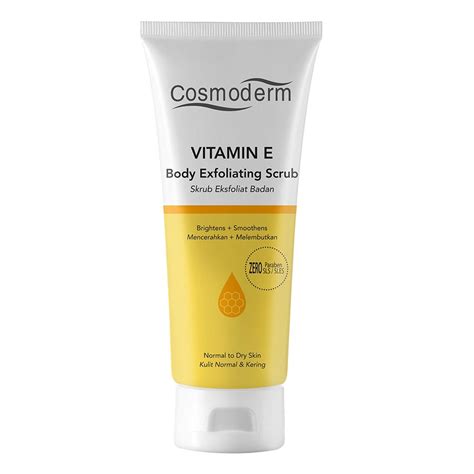 Enables deep cleansing to remove oil, grime and dirt without directions: Health Shop - Cosmoderm Vitamin E Body Exfoliating Scrub 125ml