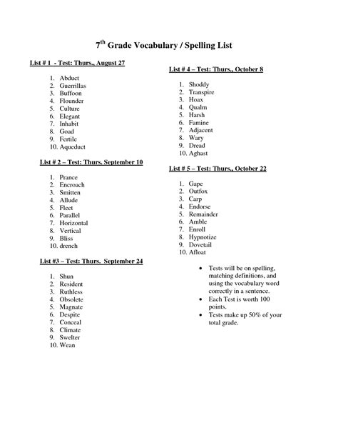 12 Best Images Of 7th Grade Spelling Words Printable Worksheets 7th