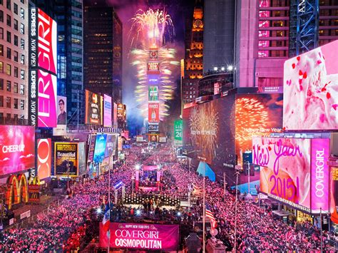 Wallpaper Times Square In New York City Usa Night Happy New Year