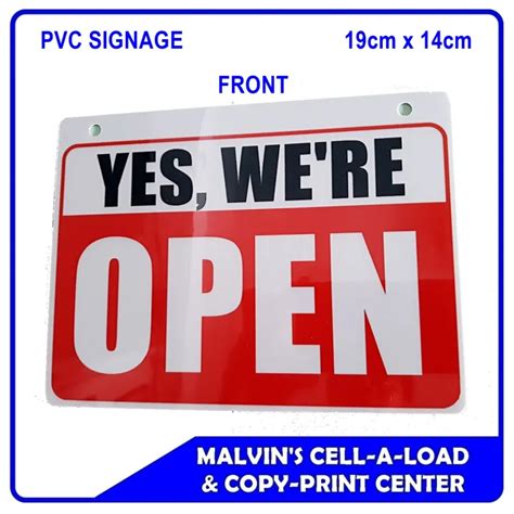 Pvc Signage Yes Were Open Small Lazada Ph