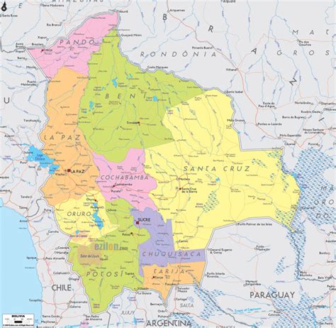 Large Detailed Political And Administrative Map Of Bolivia With