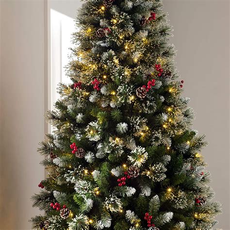Green Berries And Cones Christmas Tree With 160 Led Lights 5 Feet15m