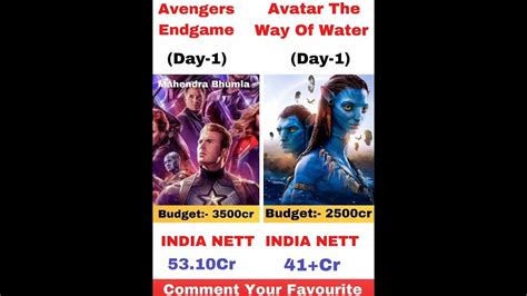 Avatar 2 Vs Avengers Endgame Box Office Collection Comparison Shorts