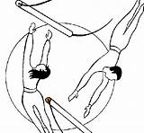 Trapeze Artist Coloring Pages Artists Cliparts Clipart Clip Jumping Circus Colored Color Library Painted Coloringcrew sketch template