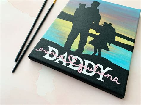 Custom Fathers Day Canvas Painting Father Son Etsy