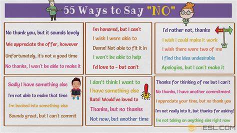 great ways to say no to people in english 7esl