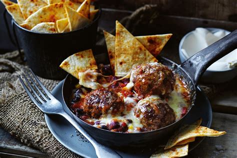 Chilli Con Carne Meatballs With Tortilla Chips Recipe Recipes