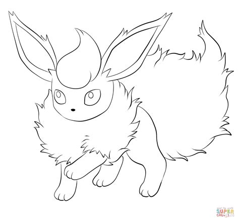 Pokemon Flareon Coloring Pages Coloring Home