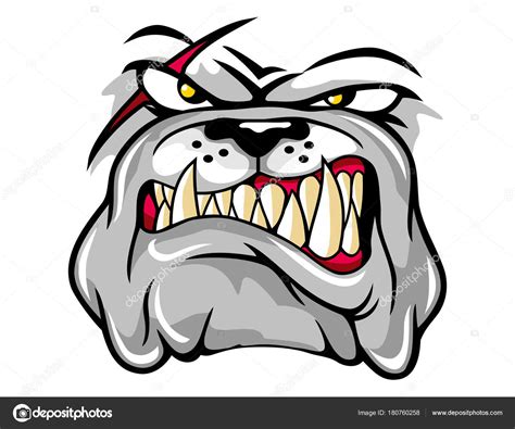 Angry Bulldog Face Cartoon Character Can Use Logo Shirt Illustration
