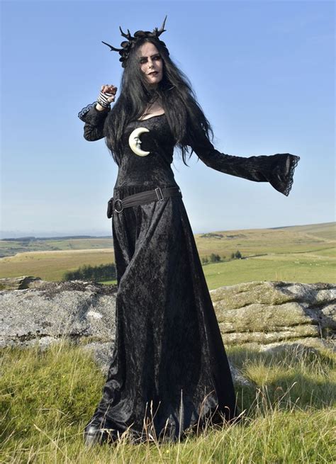 Velvet Gofficeia Dress Medieval Goth Witch Dress In Crushed Velvet By