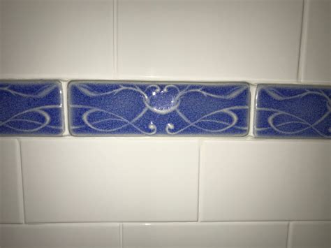 2 X 6 Art Nouveau Border Tile Heavenly Blue Campbell Tileworks