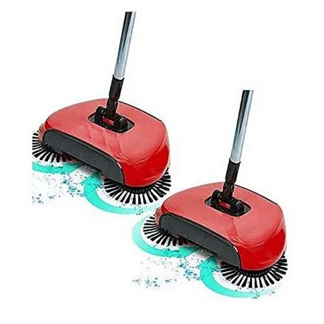 Auto Spin Hand Push Sweeping Broom Floor Dust Cleaning Sweeper Cleaner