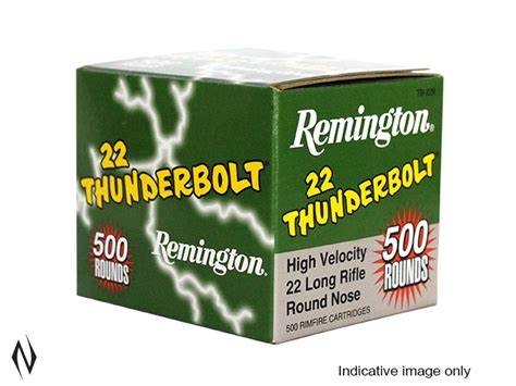 Remington 22lr 40gr Hv Rn Thunderbolt 500 Pk 1255fps Nioa