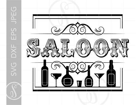 Saloon Sign Art Svg Design Saloon Svg Dxf Eps Cut File Etsy