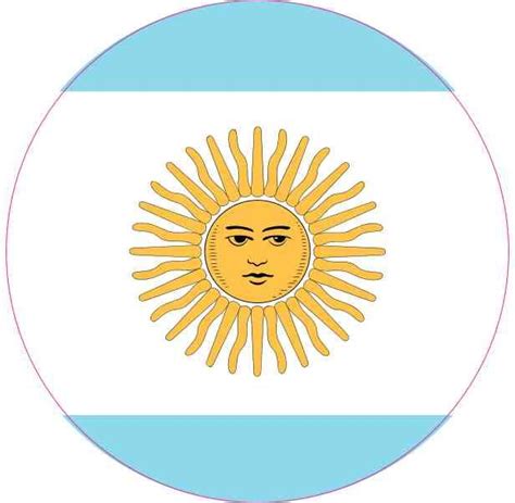 4in X 4in Circle Argentina Flag Sticker Vinyl Vehicle Flags Decal