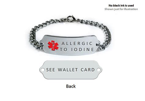 Allergic To Iodine Medical Alert Id Bracelet Free Medical Emergency