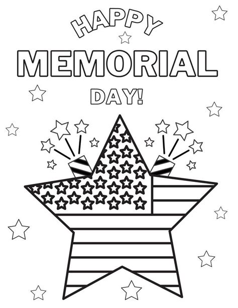 Memorial Day Coloring Page Memorial Day Printables Memorial Etsy In
