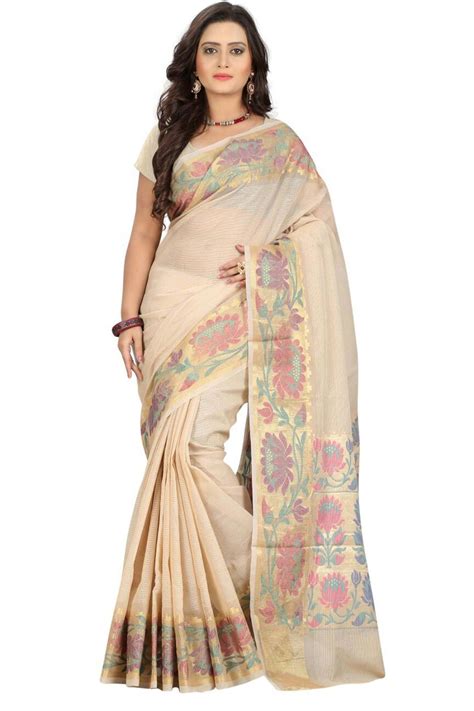 Cream Cotton Silk Saree Silk Sarees Online Shopping Saree Silk