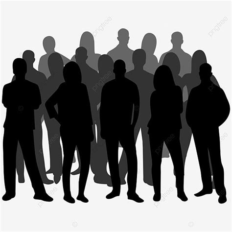 A Group Of People Standing In Front Of Each Other Silhouette Black