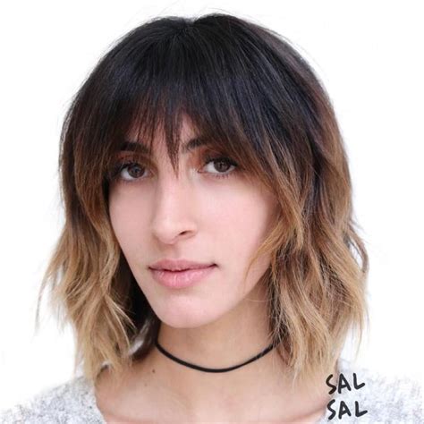 Medium Brown Ombre Shag With Bangs Haircuts With Bangs Short Hair With