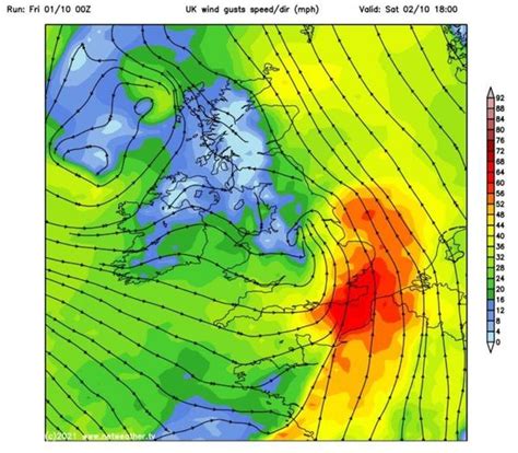 Uk Weather Forecast Gale Force Winds And Temperatures To Plummet As Charts Turn Purple