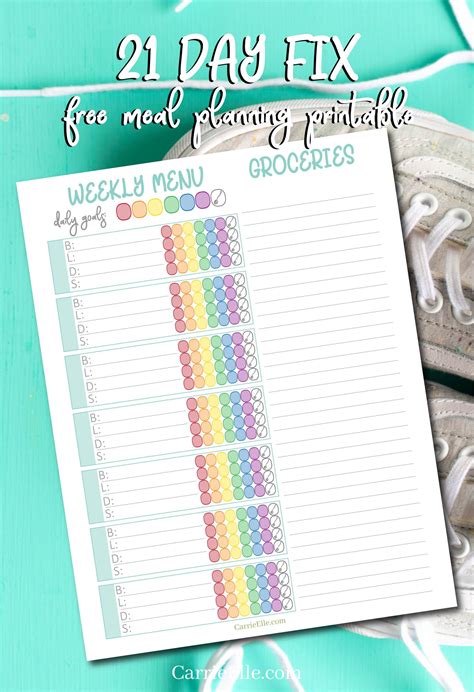 Free Printable 21 Day Fix Meal Planner Free Printable Templates