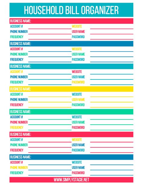 Bill Paying Organizer Template Hq Template Documents