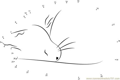 Sleeping In Cat Dot To Dot Printable Worksheet Connect The Dots