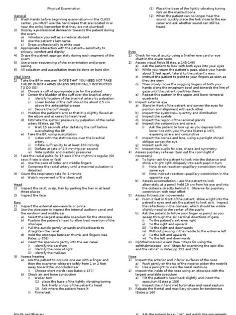 Ideally, a complete physical examination should be performed for. Physical Examination Checklist | Anatomical Terms Of ...