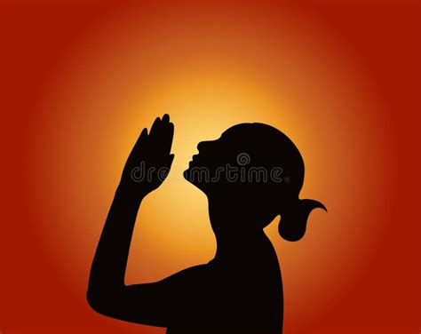 Woman With Hands In Prayer Stock Illustration Illustration Of Life