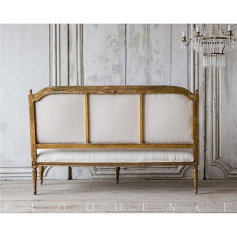 Eloquence Vintage French Carved Gilt Settee Sofa 1940 Kathy Kuo Home