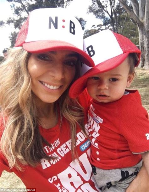 Nadia Bartel Dons Matching T Shirt And Hat As Husband Jimmy Bartel And
