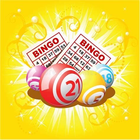 Bingo O Bolas Y Tarjetas De La Lotería Ilustración Del Vector
