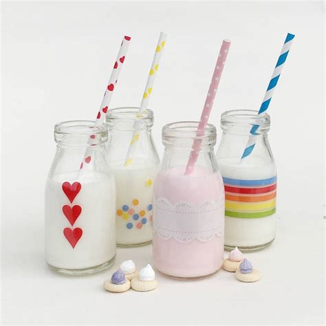 Printed Mini Milk Bottles By The Sweet Party Shop