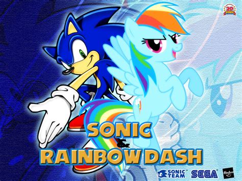 Wallpaper Sonic The Hedgehog And Rainbow Dash By Lightdegel On Deviantart