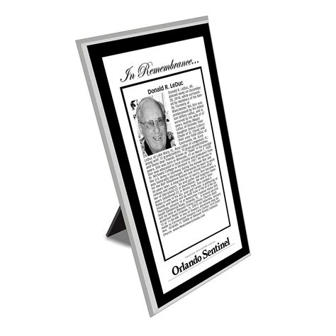 Orlando Sentinel Keepsake Obituary Plaque Shop The Tribune Publishing
