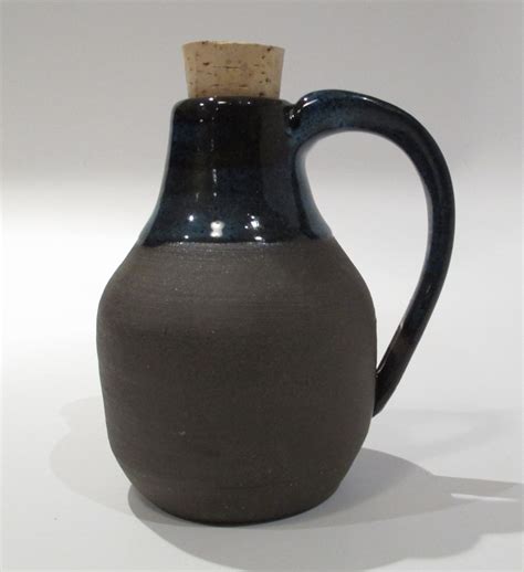 Handmade Pottery Bottle Ceramic Bottle In Rustic Blue And Dark Brown Stoneware Pottery Bottles