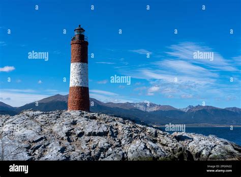 Les Eclaireurs Lighthouse In Tierra Del Fuego Argentina Stock Photo