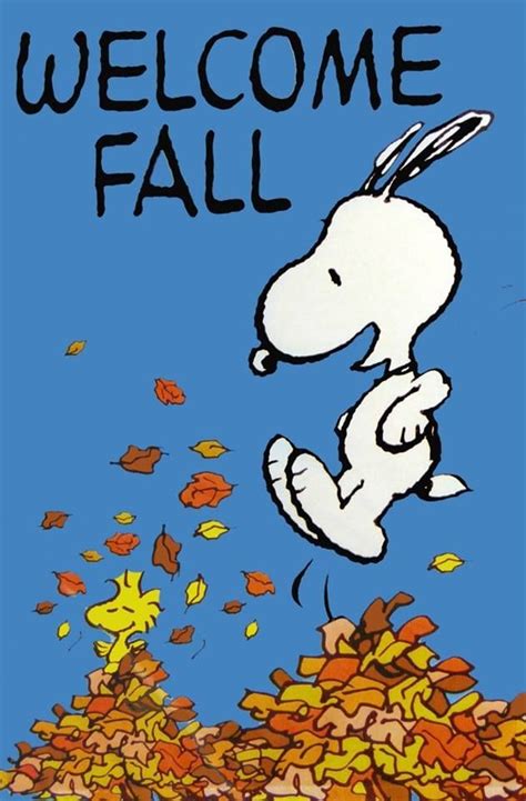 Snoopy Welcomes Fall Autumn Charlie Brown Fall Snoopy Peanuts Snoopy
