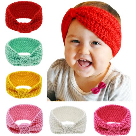 Girls Kids Knit Crochet Turban Headband Warm Knot Headbands Hair