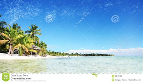 Landscape Of Paradise Tropical Island Beach With Perfect Sunny S Stock