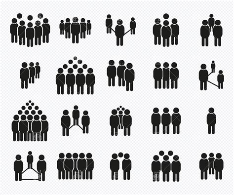 People Group People Teamwork People Stick Figure Group And Gathering Clip Arts Set Vector