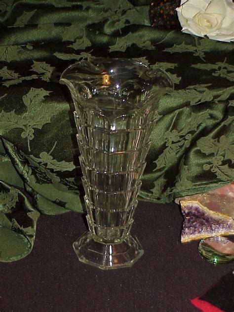 Vintage Tea Room Depression Glass Vase Clear Ruffled Indiana Nice Condition 9 5 Antique Price