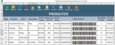 Planilha Controle De Estoque E Financeiro Excel R 4990 Em Mercado Livre