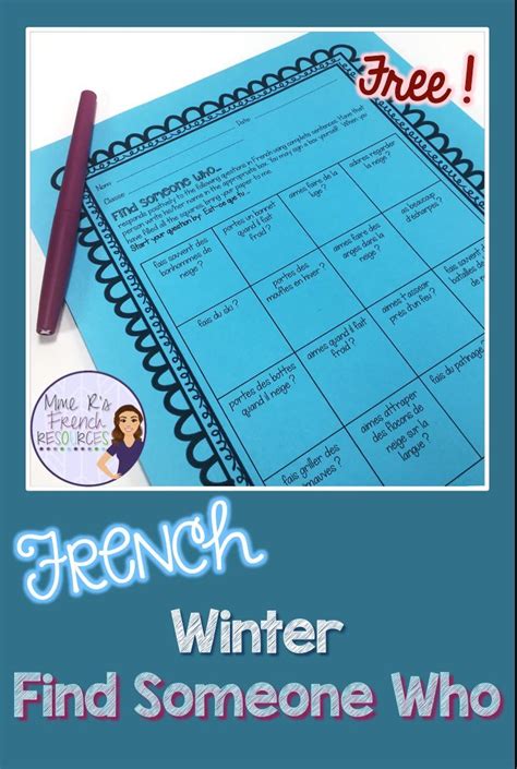 This find someoone who activity is a great French speaking activity for ...