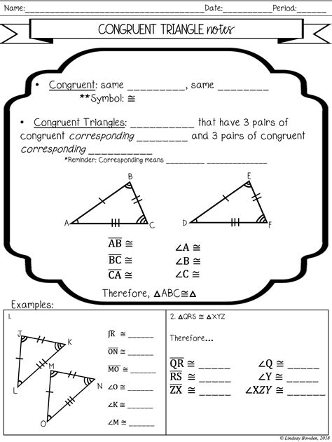 Geometry Worksheet Congruent Triangles