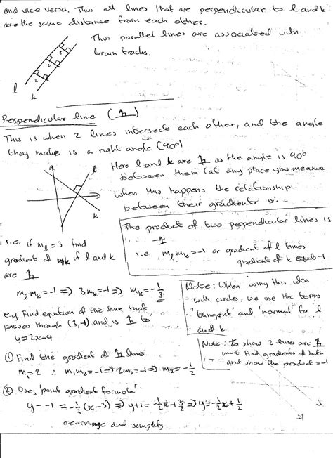 A Level Maths Notes Coordinate Geometry Straight Lines And Gradients